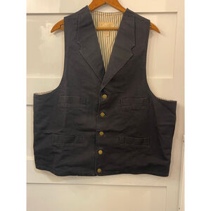 Scully Men’s XL Black Canvas Western Vest Workwear Ranch Heritage Lined NWT